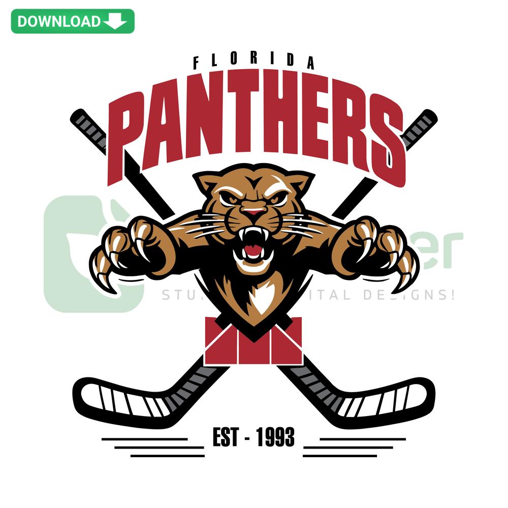 Florida Panthers logo SVG, est 1993, hockey-themed digital download, printable files, vector design, team sports memorabilia.