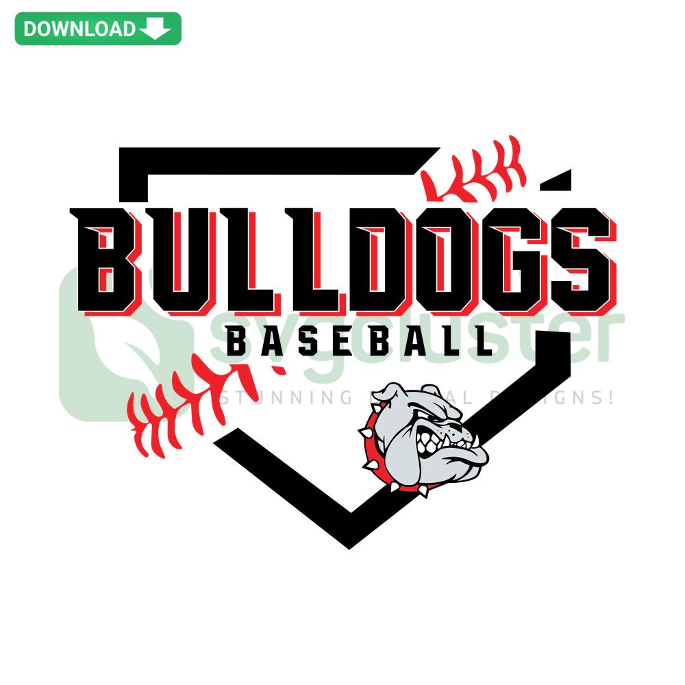 Bulldogs Baseball SVG with NCAA logo, digital download for Cricut, sports design for craft projects, instant file access.