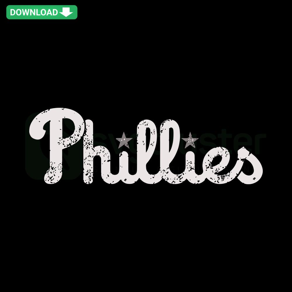 Retro Phillies MLB Team Logo SVG, Editable Digital Download featuring classic baseball graphics for crafting and design.