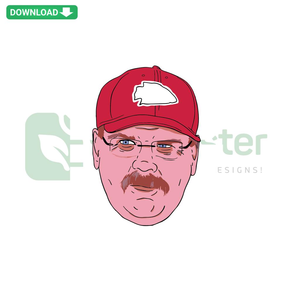 Kansas City Chiefs Coach SVG Design, Big Red Theme, Digital Download, SVG Design Resources for DIY Crafting