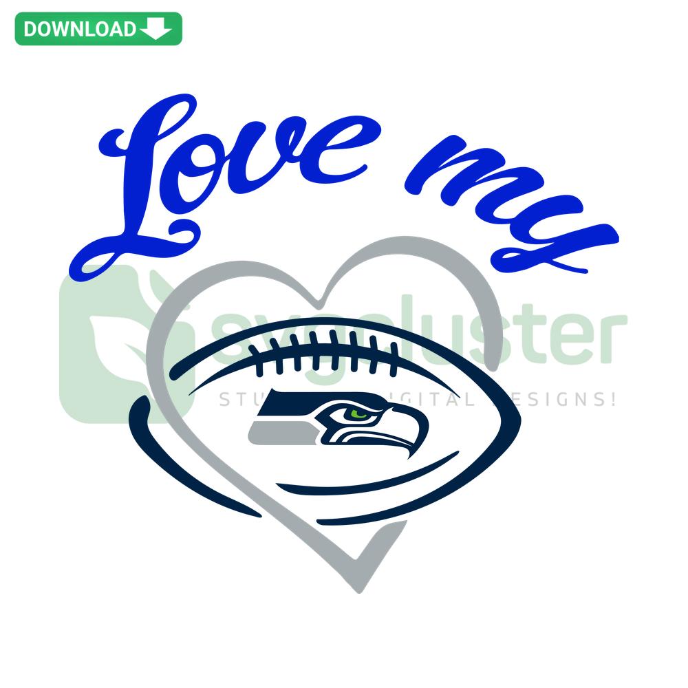 Seattle Seahawks SVG Design, Heart Font, NFL Team Colors, Digital Download, Football Craft, Love My Seahawks, Fan Art, Cricut Ready