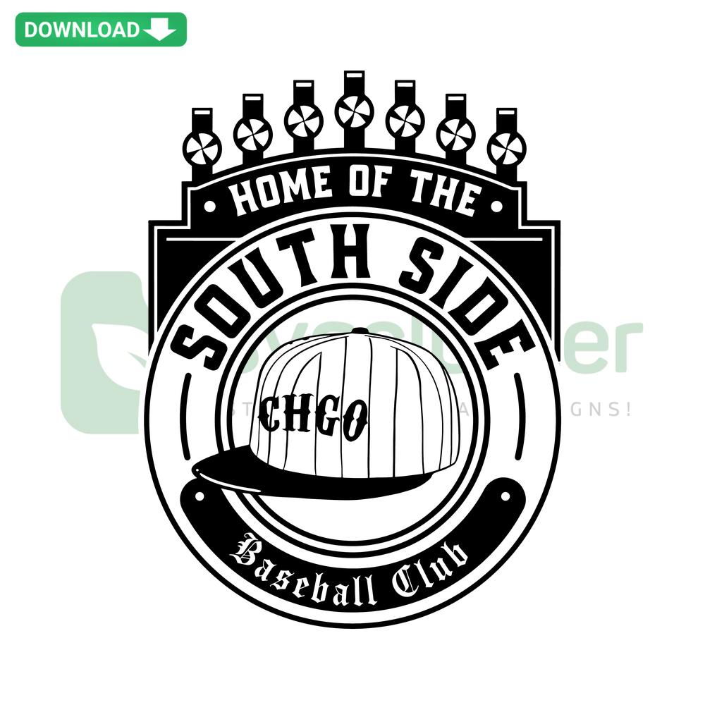 Southside Baseball Chicago White Sox MLB SVG Template: Bold Southside script with Sox logo, perfect for SVG card designs.