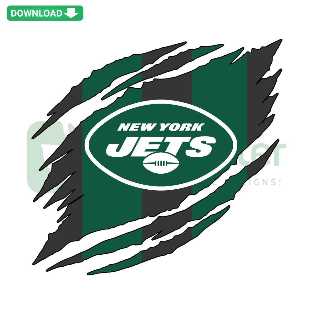 New York Jets Torn NFL SVG Design, Digital Download for Crafting, Football-Themed SVG, Jets Logo with Torn Effect