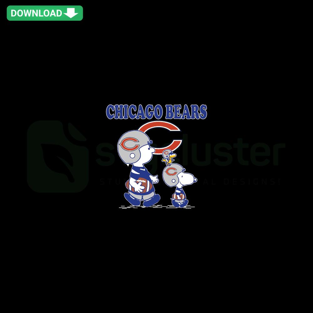 Chicago Bears Charlie Brown Snoopy SVG, digital design files, instant download, NFL team, Peanuts characters, creative graphic art