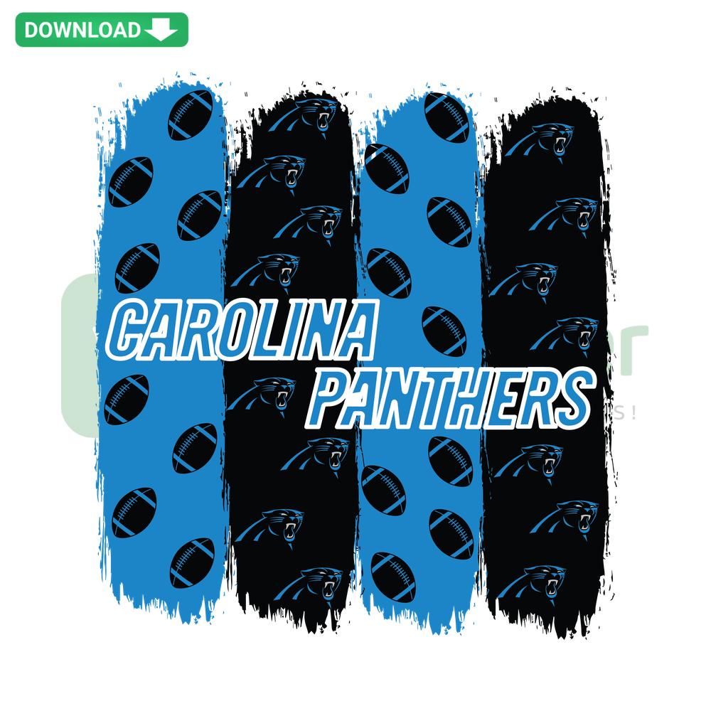 Carolina Panthers Football Pattern SVG, featuring team logos and helmets, seamless design, instant digital download.