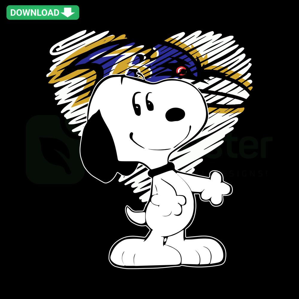 Snoopy Baltimore Ravens Heart SVG, Digital Download for Wall Art, Peanuts, NFL Team Logo, SVG Files