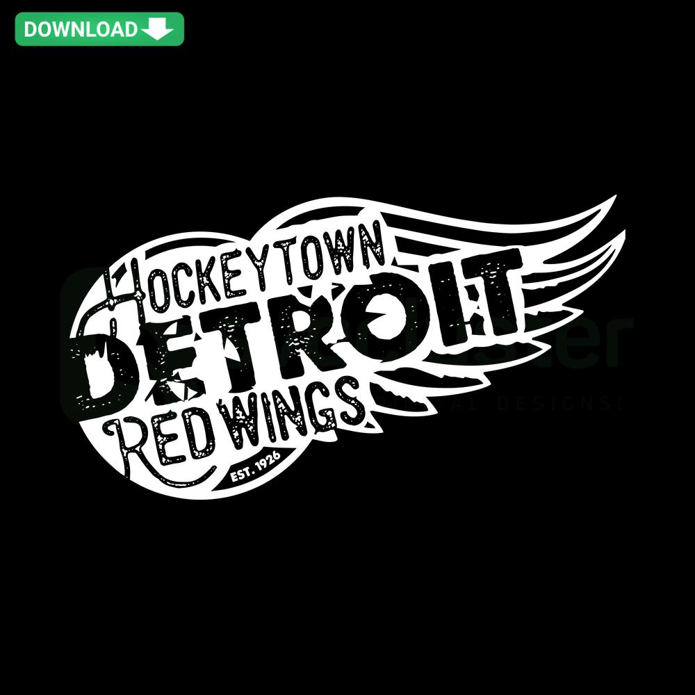 Retro Detroit Red Wings Hockeytown SVG, vintage logo for Cricut projects, perfect for sports-themed digital designs and crafts.