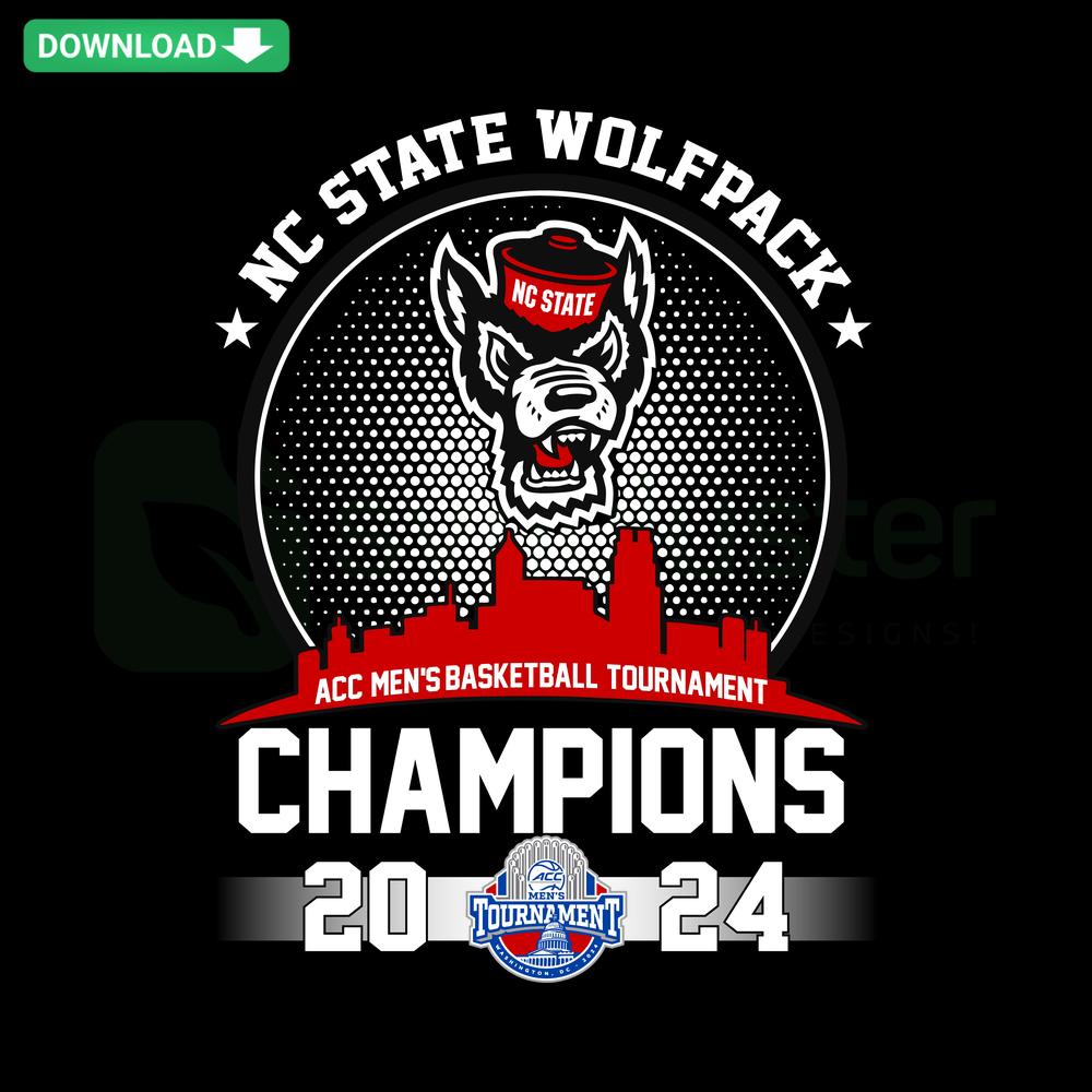 NC State Wolfpack ACC Mens Basketball Champs 2024 SVG Design, Perfect for Designers, Basketball Tournament Victory Graphic