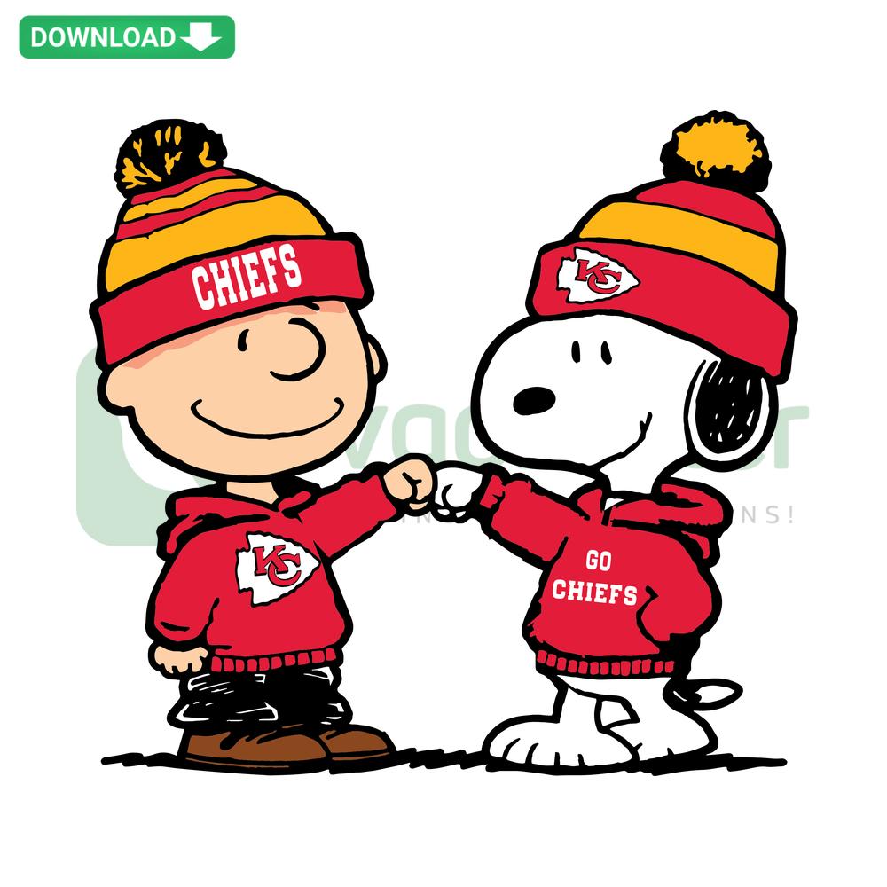 Charlie Brown & Snoopy Kansas City Football SVG, Chiefs SVG for Cricut/Silhouette, Go Chiefs Fan Design