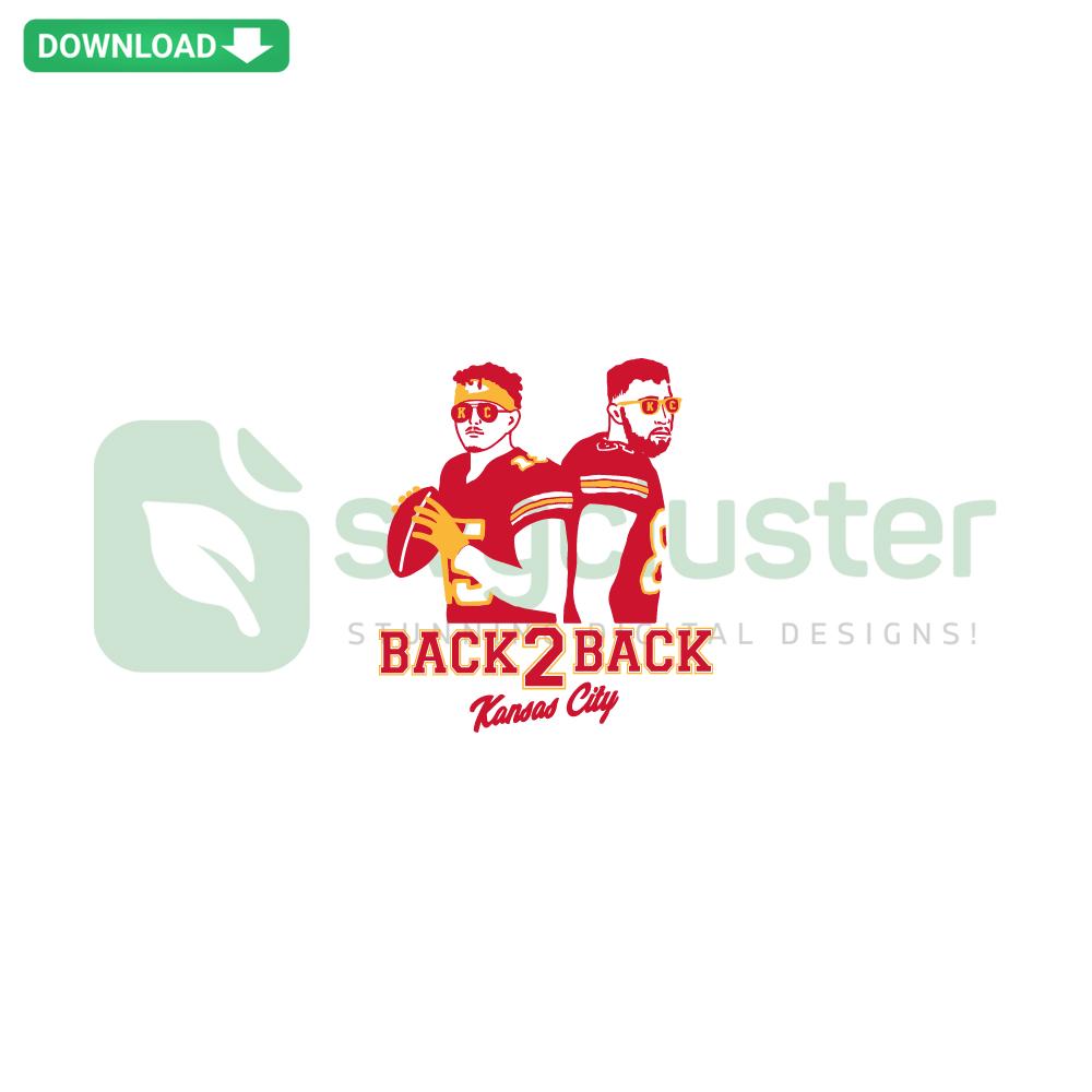 Back To Back Kansas City Chiefs SVG, Cricut Graphic Design Files - NFL team logo, bold KC colors, digital download.