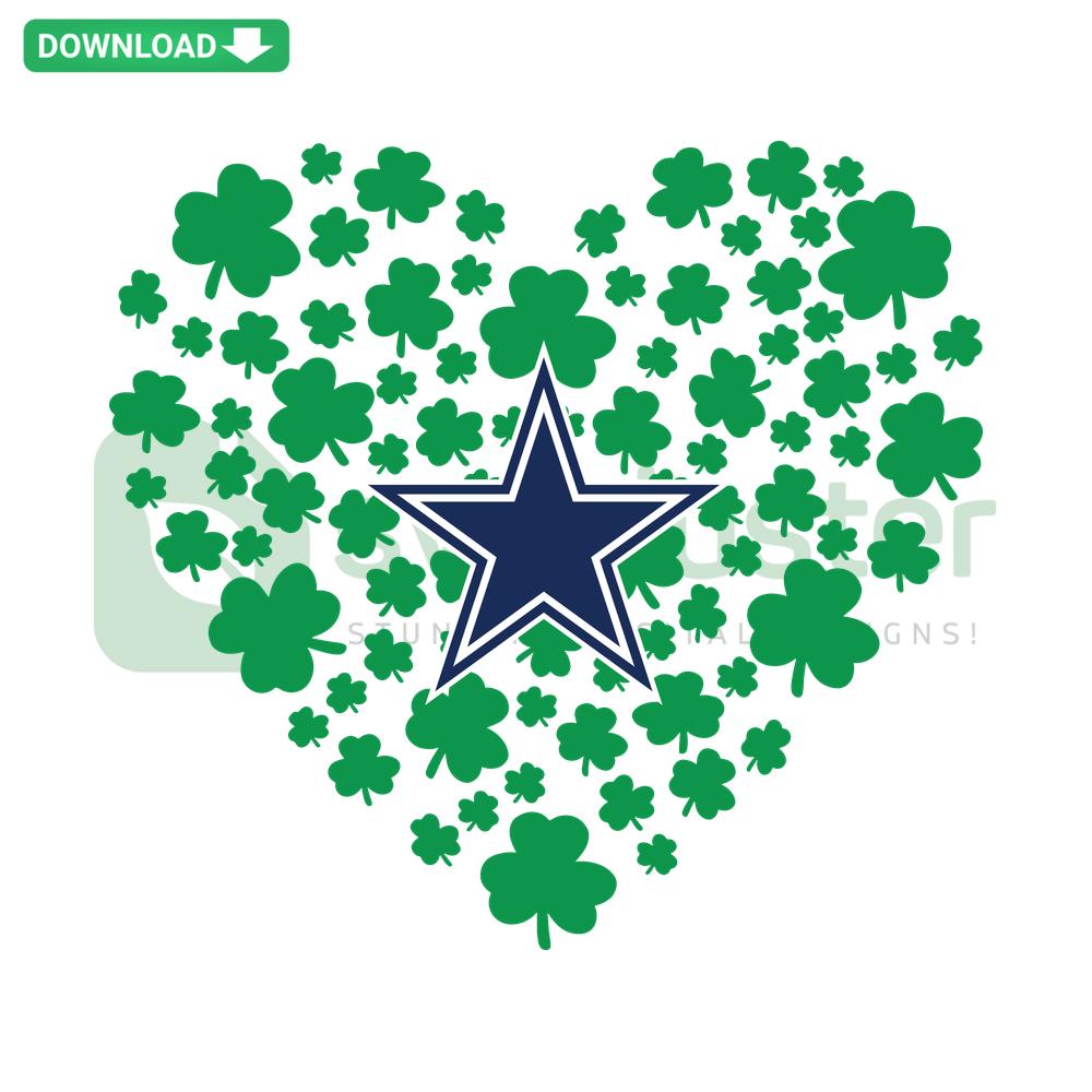 Dallas Cowboys St Patrick's Day SVG, Clover Leaf Design, Instant Digital Download, Festive Sports Graphic for Crafts