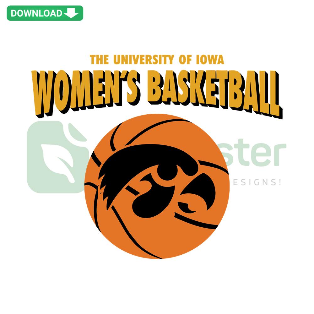 NCAA SVG design featuring University of Iowa Women's Basketball logo for home decor projects; perfect for fans and crafters.