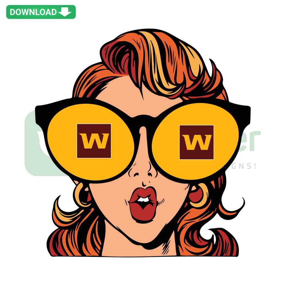 Just A Girl In Love With Her Washington Football Team SVG, featuring playful text and heart graphics for sports fans.