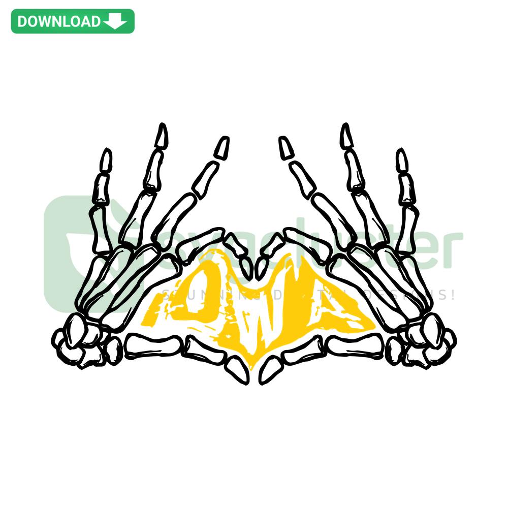 Iowa Skeleton Heart Hands SVG: Unique Digital Design, Skeleton Hands Forming Heart, Perfect for Iowa-Themed Creative Projects