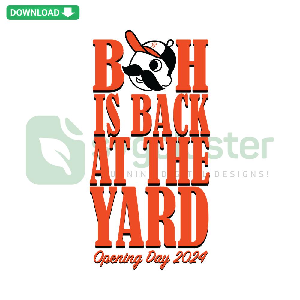 Boh Is Back At The Yard Baltimore Baseball SVG Digital Download - Retro-style Orioles-inspired graphics for instant download.
