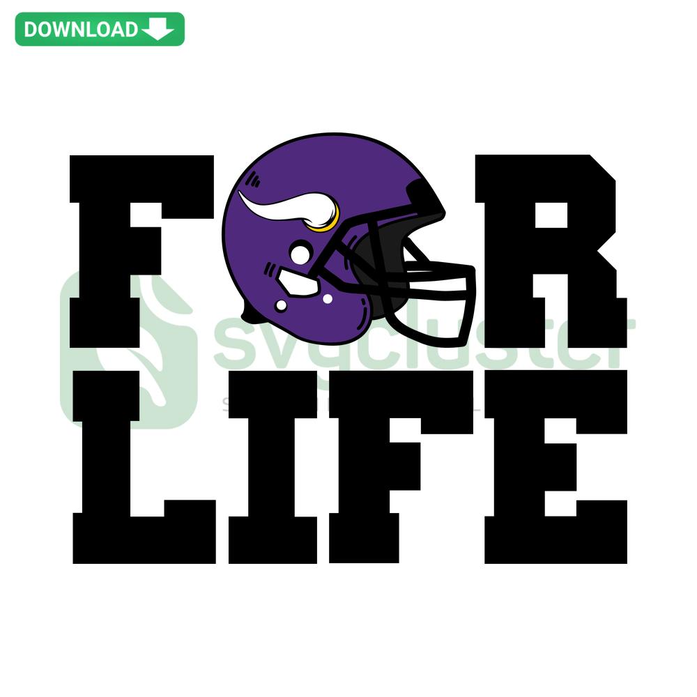 Minnesota Vikings Life Helmet SVG, ideal for scrapbooking, featuring vibrant team colors and detailed helmet design.