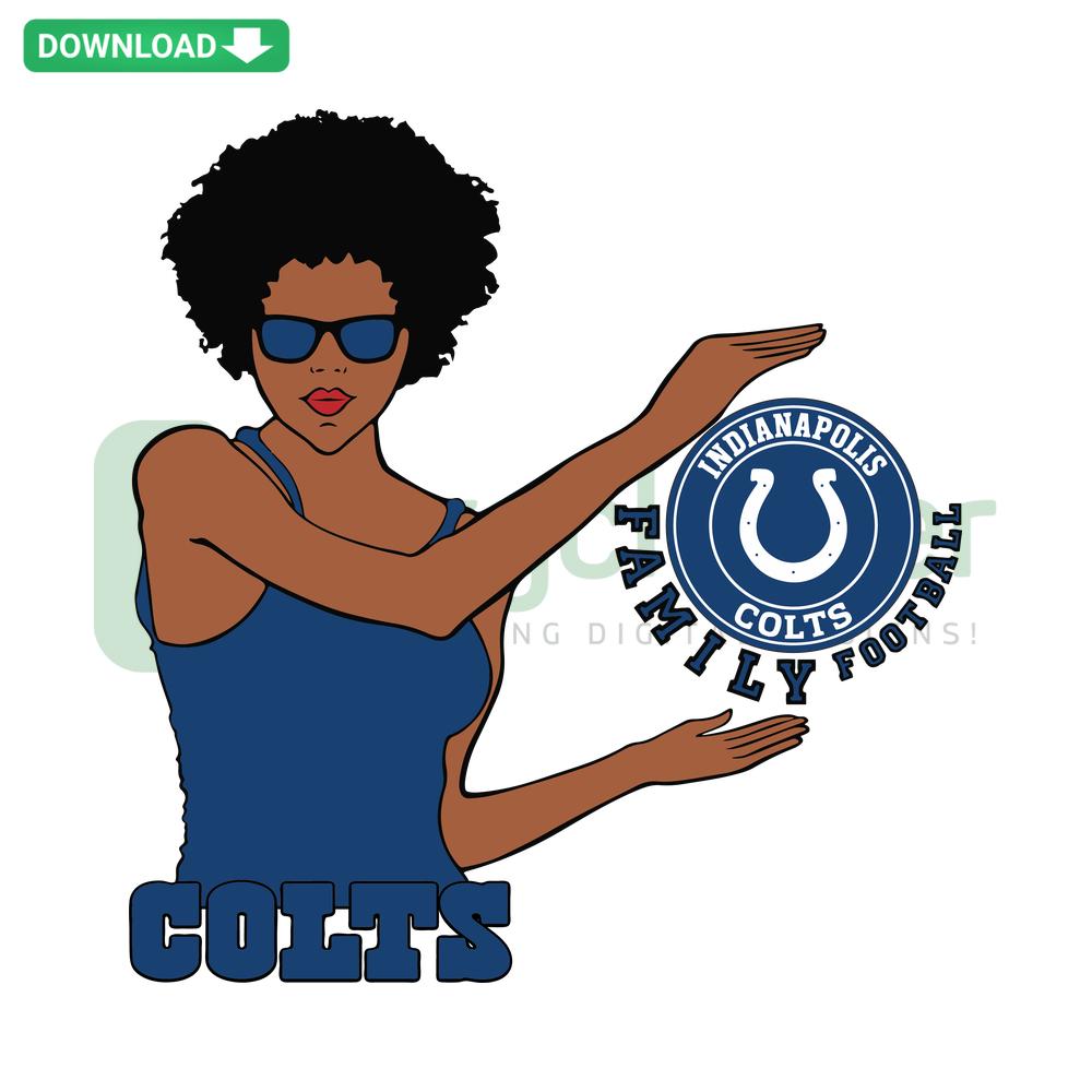 Indianapolis Colts family football SVG design for scrapbooking; features team logo, football elements, and family-themed graphics.