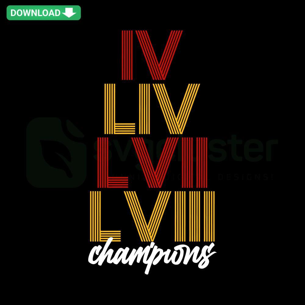 Kansas City Chiefs Super Bowl Champions SVG, vibrant NFL trophy design, SVGCluster digital file, perfect for fan merchandise.