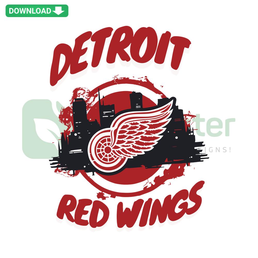 Detroit Red Wings Retro NHL SVG Clip Art: Vintage team logo design, perfect for digital download or craft projects.