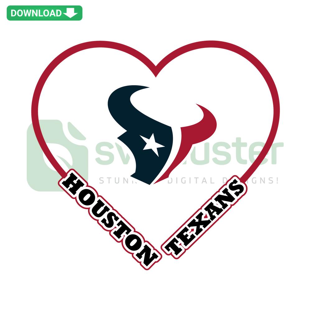 Texans Heart SVG Digital Download, vibrant heart design with Texas flag elements, instant download, perfect for crafts.