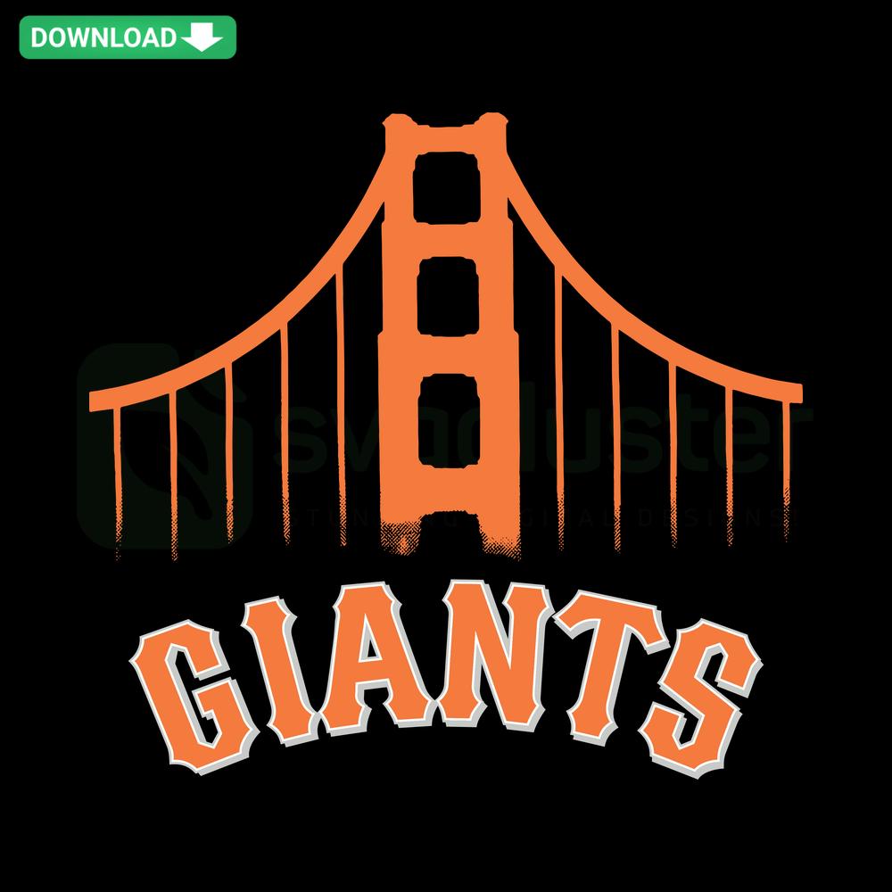 San Francisco Giants MLB Baseball SVG design featuring city skyline silhouette, ready for instant download.