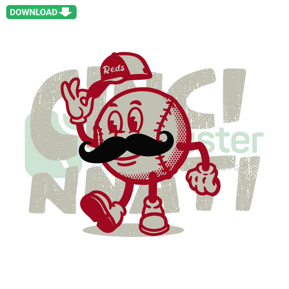 Vintage Cincinnati Reds Baseball Logo SVG, MLB Team Printable Digital Design, Classic Reds Emblem for Crafting