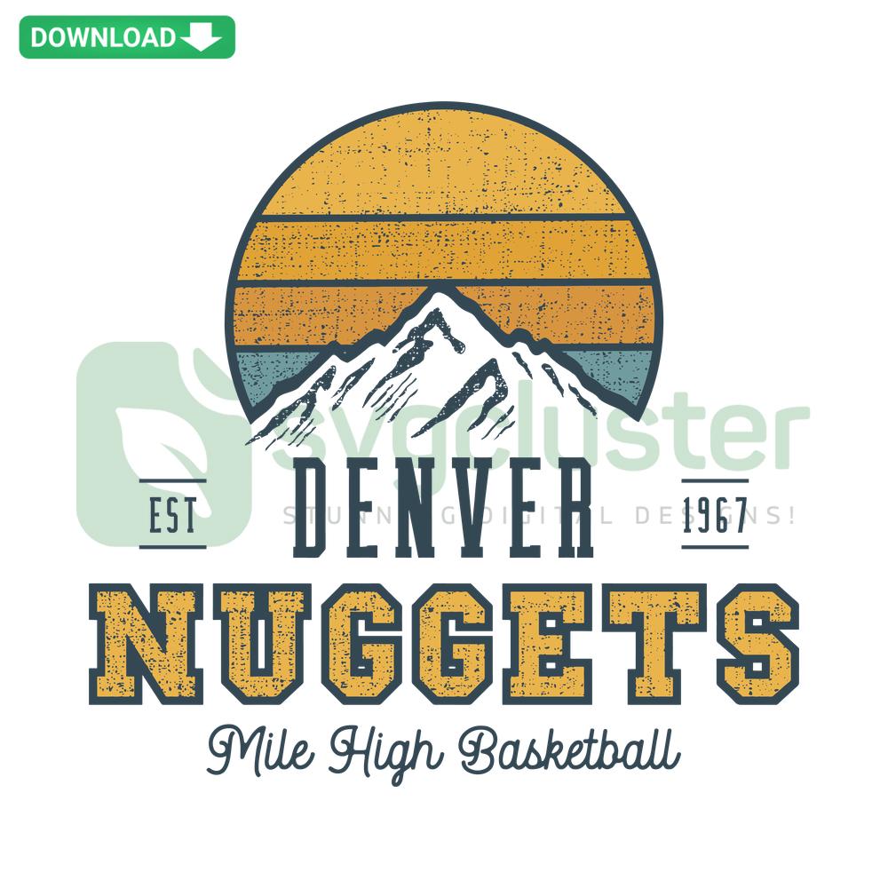 Retro Denver Nuggets Basketball SVG, vintage Nuggets logo, digital download, printable SVG files, perfect for sports enthusiasts.