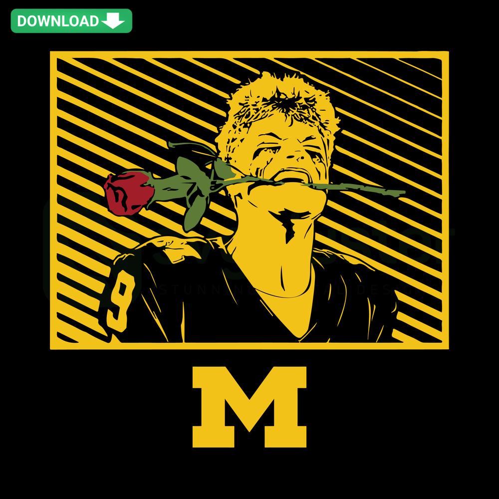 Jonathan James McCarthy Michigan Wolverines SVG, Unique Sports Illustration, NCAA Football Player, Game Day Digital Design.