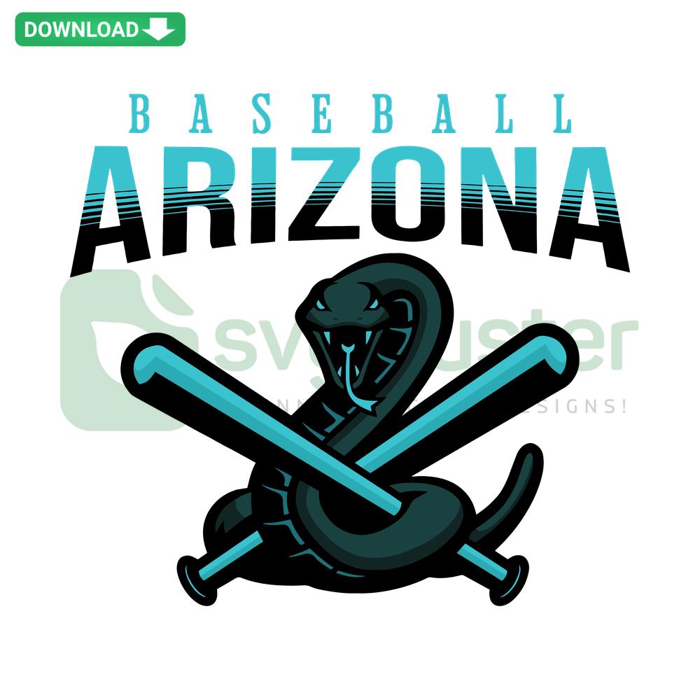 Arizona Baseball Snake MLB SVG Download, Editable Files: Bold snake entwined with baseball bat, perfect for custom sports designs.