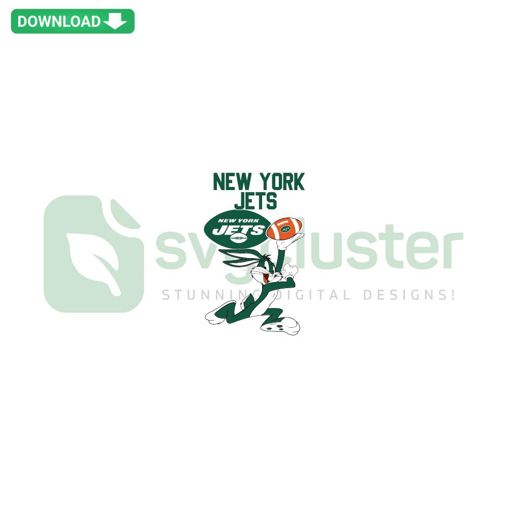 New York Jets Football Bunny SVG, custom editable design for Cricut, featuring a playful bunny in Jets gear, perfect for crafting.