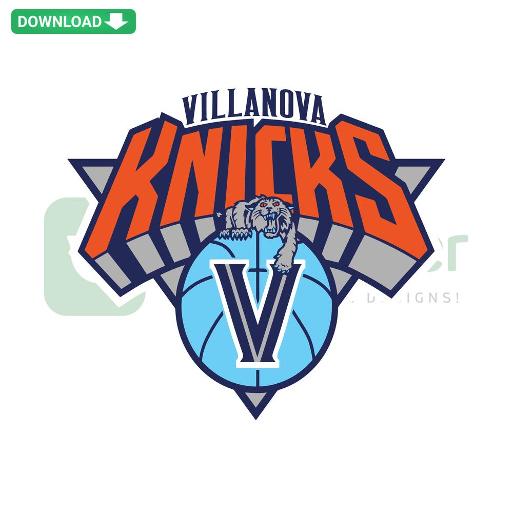 Villanova Knicks New York Mashup Parody Basketball SVG, vibrant design, editable for Cricut projects, sports fan art.