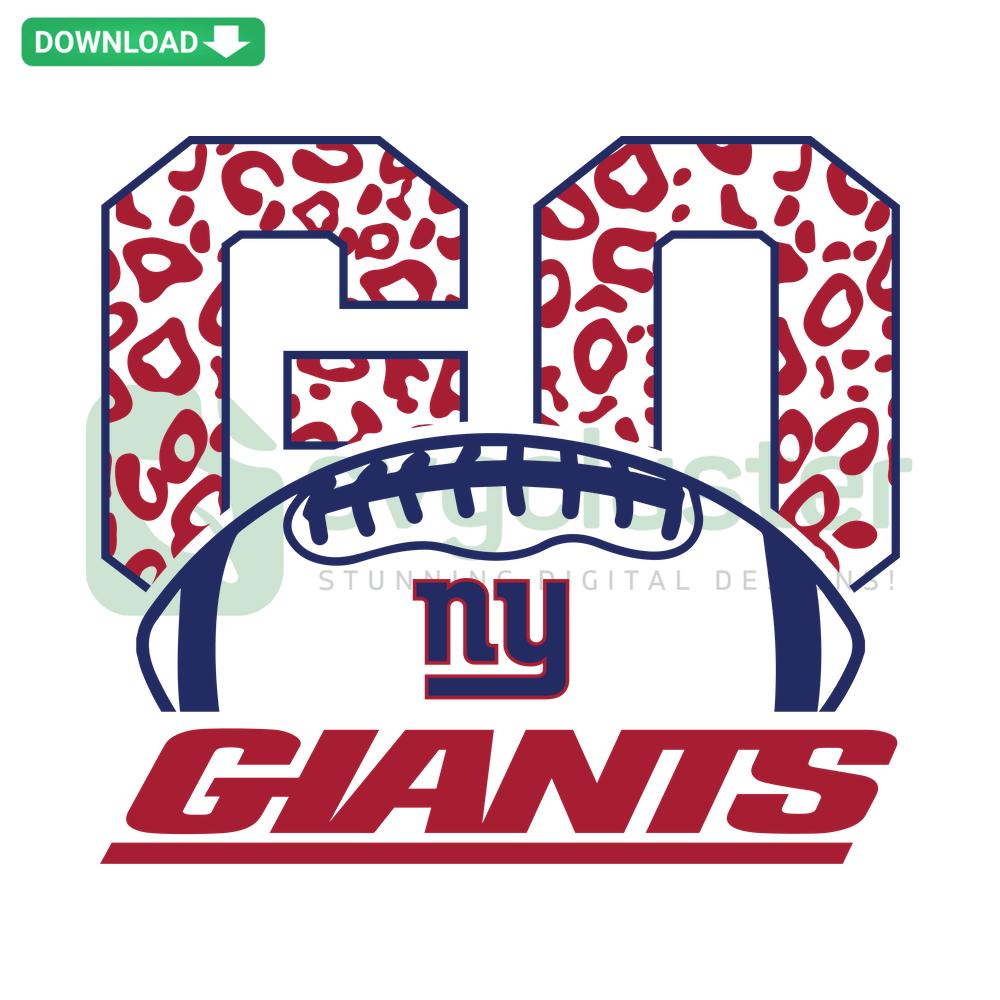 Go New York Giants Leopard SVG Design; Leopard print & Giants logo, perfect for sports-themed home decor SVG enthusiasts.