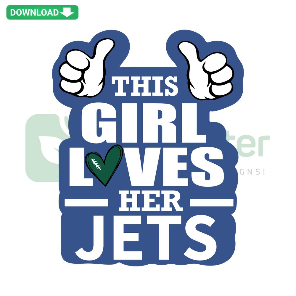 This Girl Loves Her Jets SVG Clip Art, featuring bold text and heart shapes, perfect for DIY projects. Instantly downloadable.
