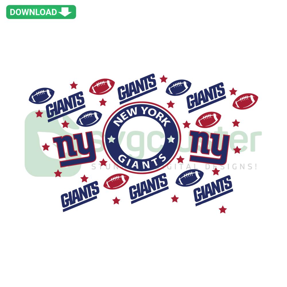 New York Giants Starbucks Wrap SVG Download, Football Clip Art, Digital Cricut Design, NFL Team Coffee Cup Wrap
