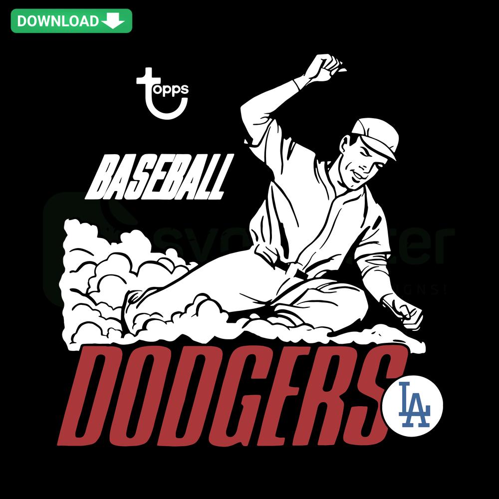 MLB Topps Los Angeles Dodgers Baseball SVG, printable logo design, high-quality vector file, perfect for crafts and memorabilia.