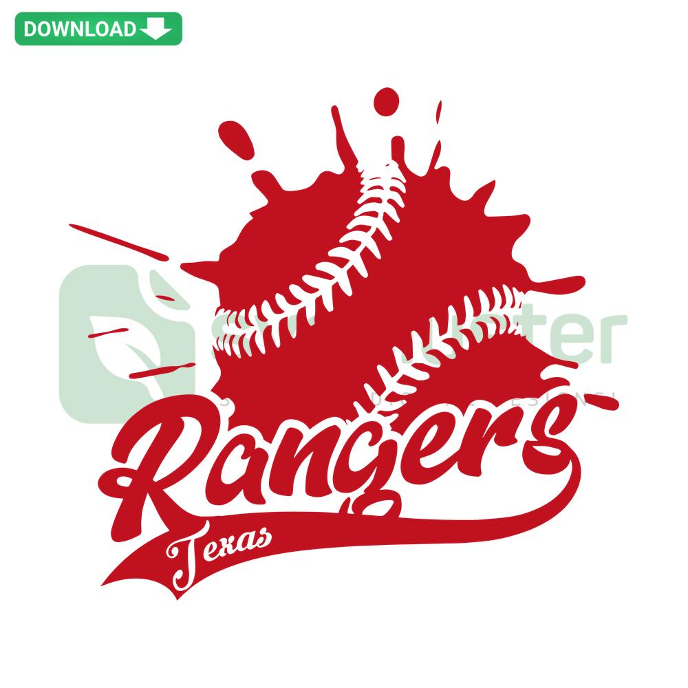Texas Rangers Baseball SVG, Cricut Digital Download, SVGCluster, sports-themed digital design, baseball team logo, vector file.