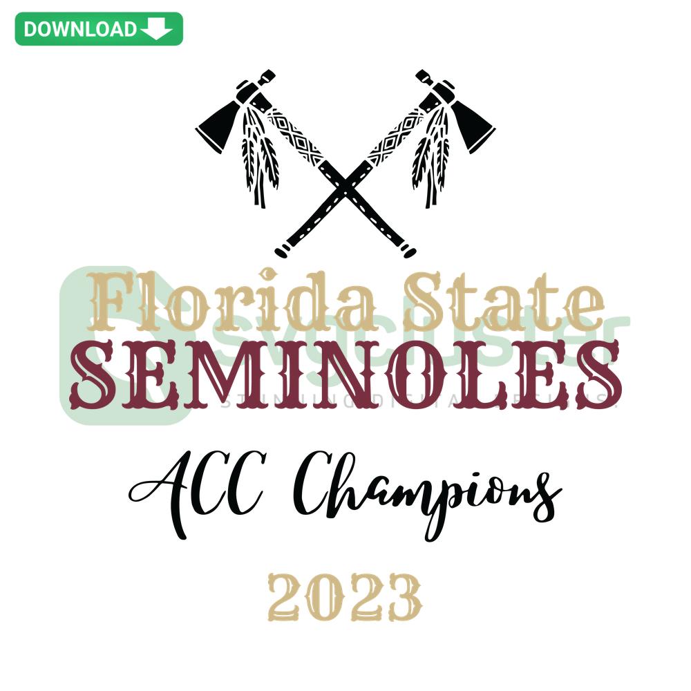 Florida State Seminoles 2023 ACC Champions SVG, featuring team logo, vibrant graphics, ideal for printable digital assets.