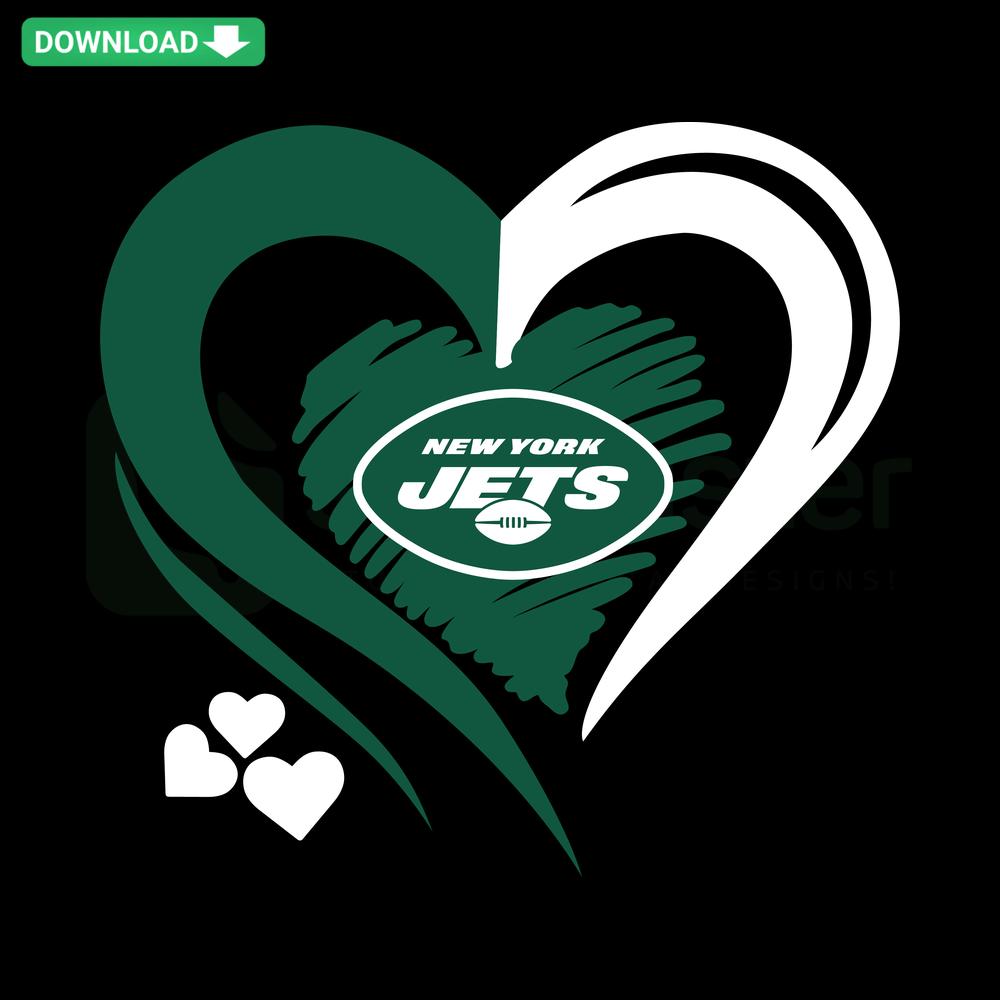 New York Jets Heart Logo SVG Design, Perfect for Home Decor Digital Download