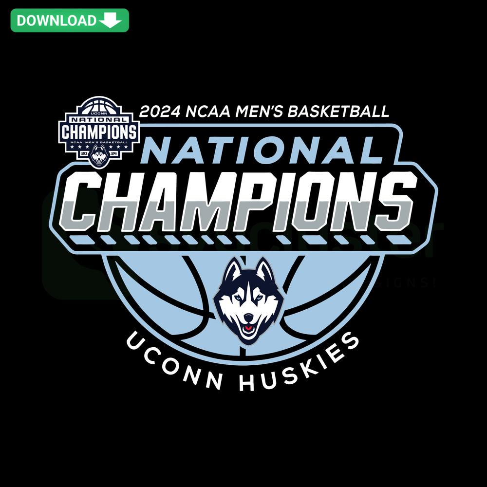 UConn MBB 2024 National Champions SVG, Basketball Themed Home Decor, Huskies Pride, Digital Download, Sports SVG Design