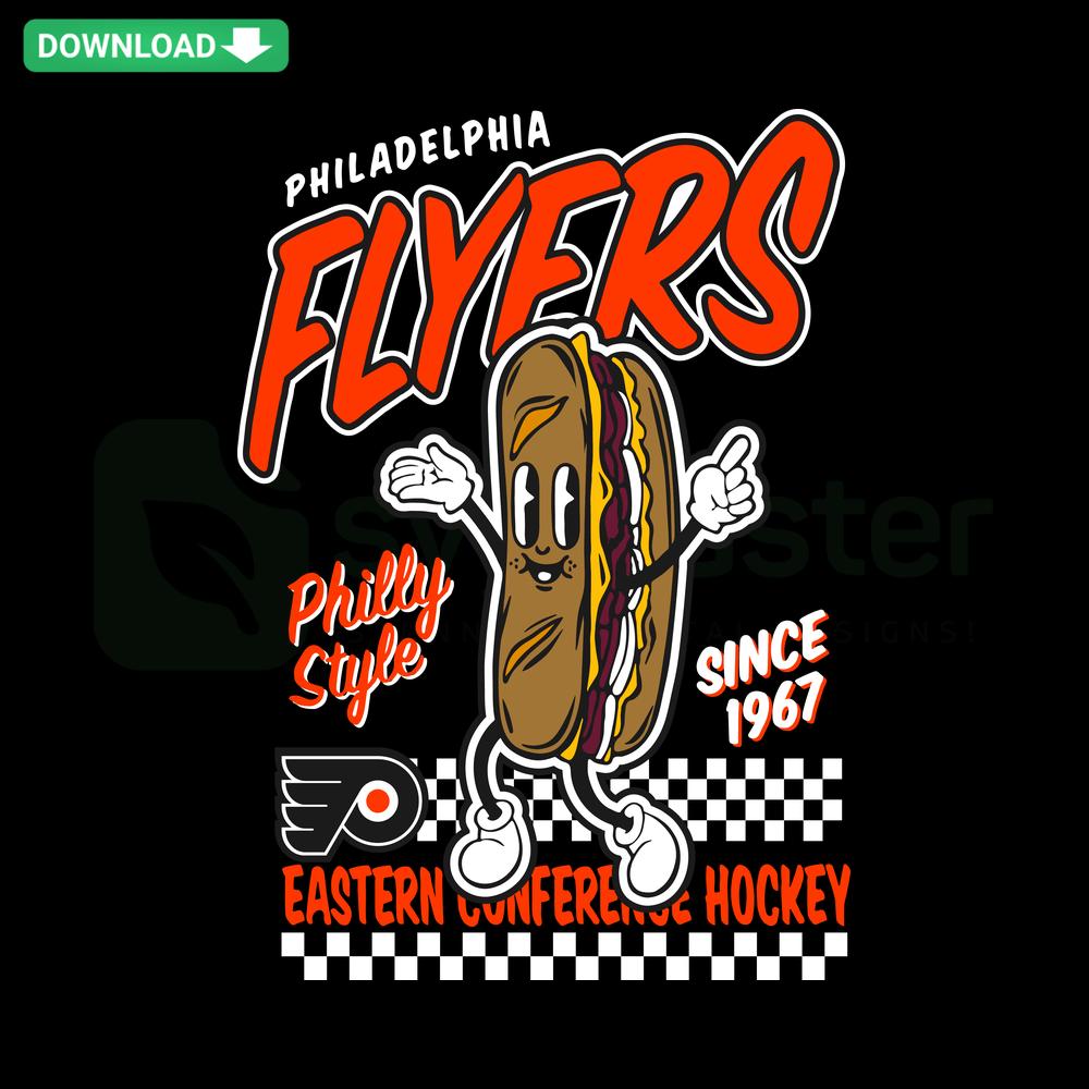 Philadelphia Flyers Eastern Conference SVG design files feature a stylized Flyers logo on a hockey rink, ideal for instant download.