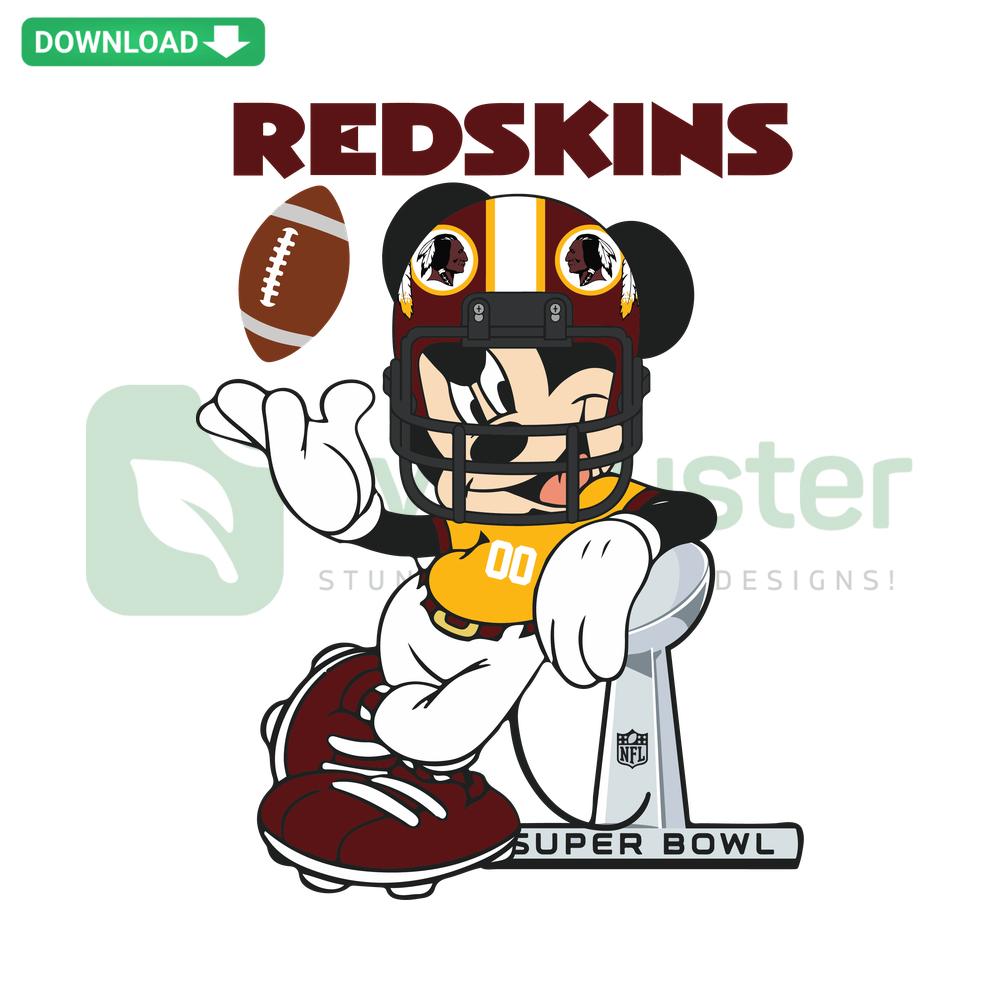 Mickey Mouse in Washington Football Team gear SVG, perfect for designers seeking sports-themed design resources.