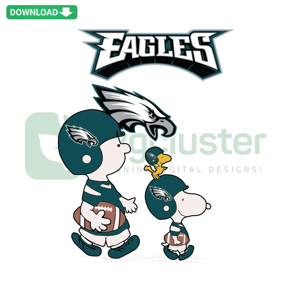 Snoopy Peanuts Eagles SVG: Football-themed, Philadelphia Eagles, Cricut Ready, Cartoon Dog, SVG for DIY Crafts, Vector Design.