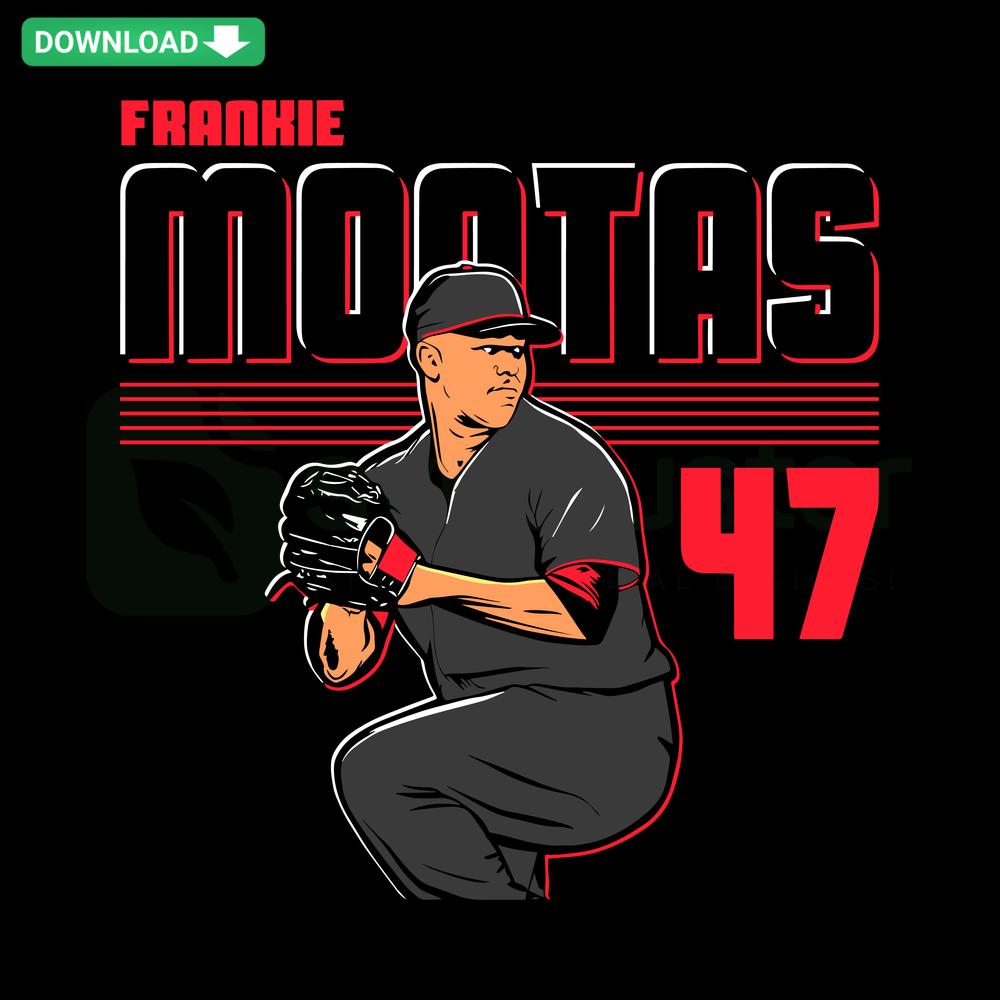 Frankie Montas 47 SVG, Cincinnati Reds baseball logo, editable vector file, sports design, digital download, MLB fan art.