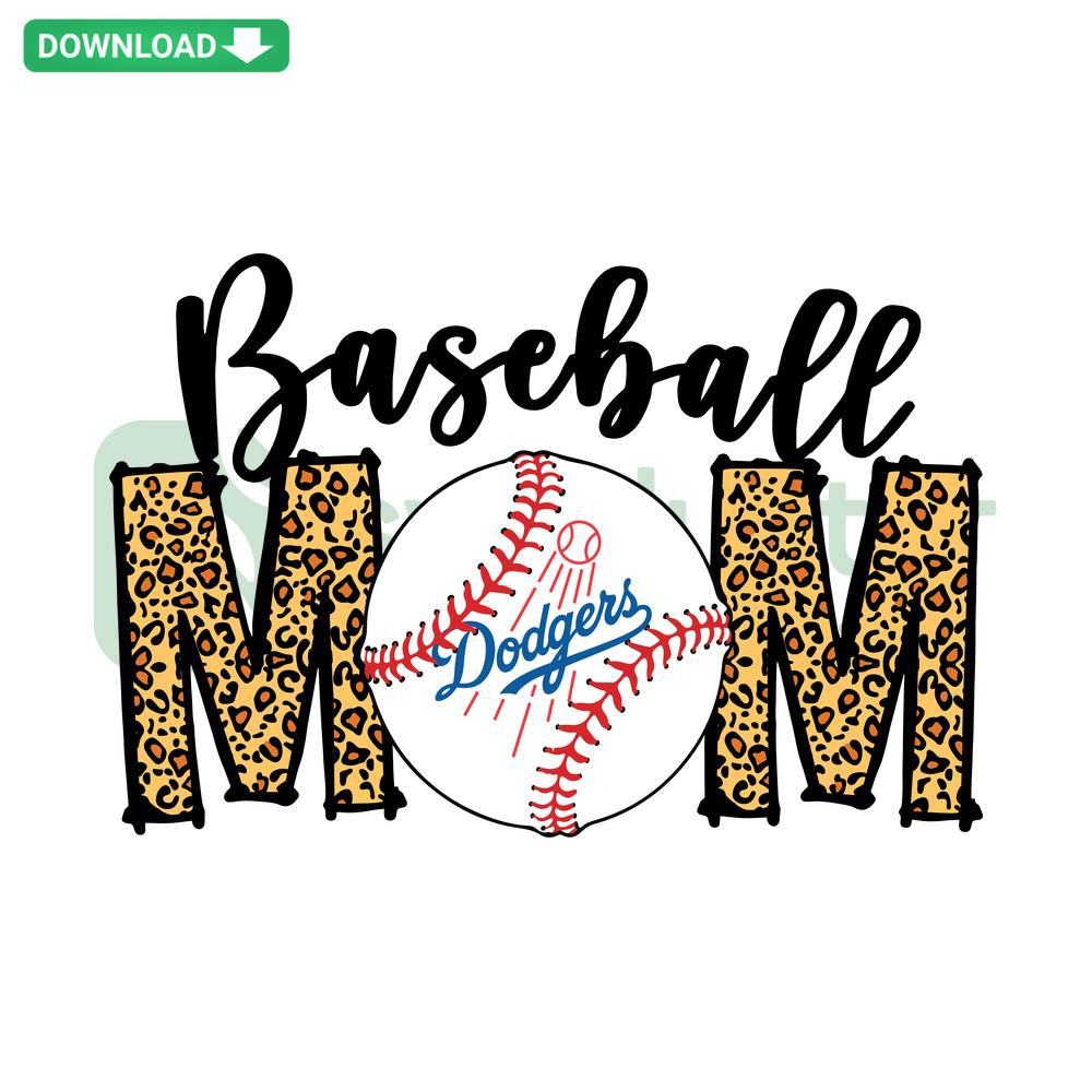 LA Dodgers Baseball Mom SVG design, featuring team logo and baseball graphics for instant download. Perfect for designers.