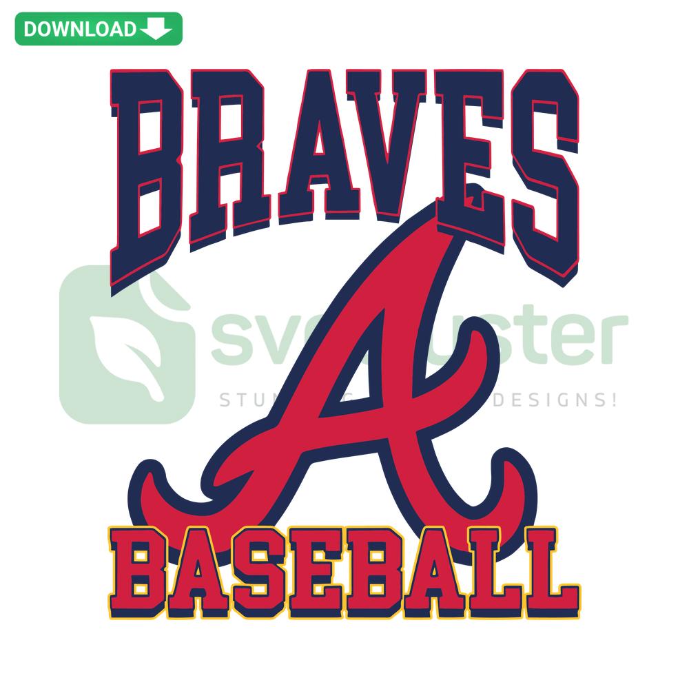Braves Baseball Logo SVG, MLB Team Emblem, Digital Download, Premium SVG for Designers, High-Quality Braves Emblem Design.