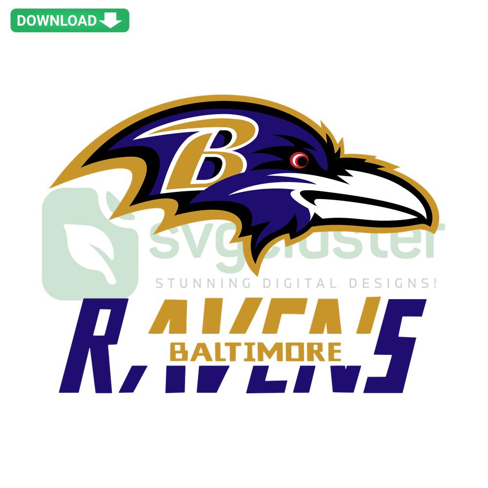 Vintage Baltimore Ravens SVG Design, Digital Download for Home Decor, Stylized Ravens Logo, Football Art, Retro Sports Decor
