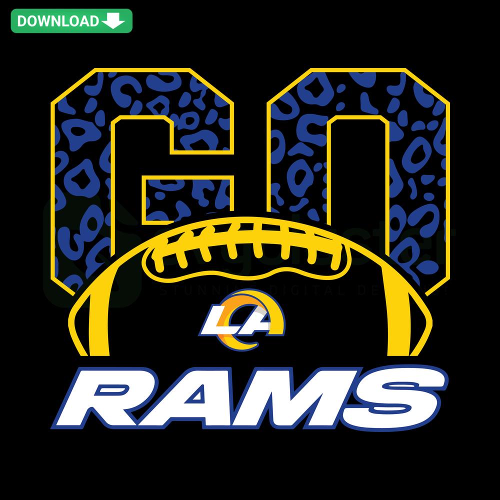 Go Los Angeles Rams Leopard SVG design, perfect for Cricut projects. Instant download, vibrant leopard pattern, sports fan SVG.