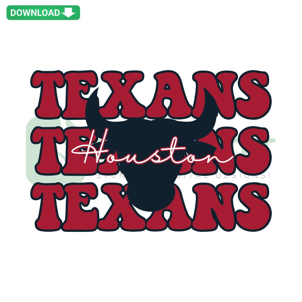 Texans Houston Football NFL SVG Design, Custom Cricut Digital Download with Team Colors, Logo, and Text for Crafts