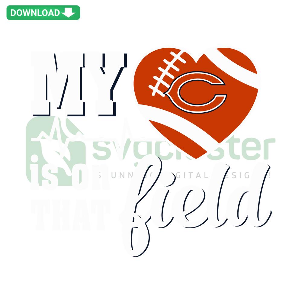 Chicago Bears SVG, My Heart Is On That Field design, Cricut ready, football themed cut file, sports fan digital art.