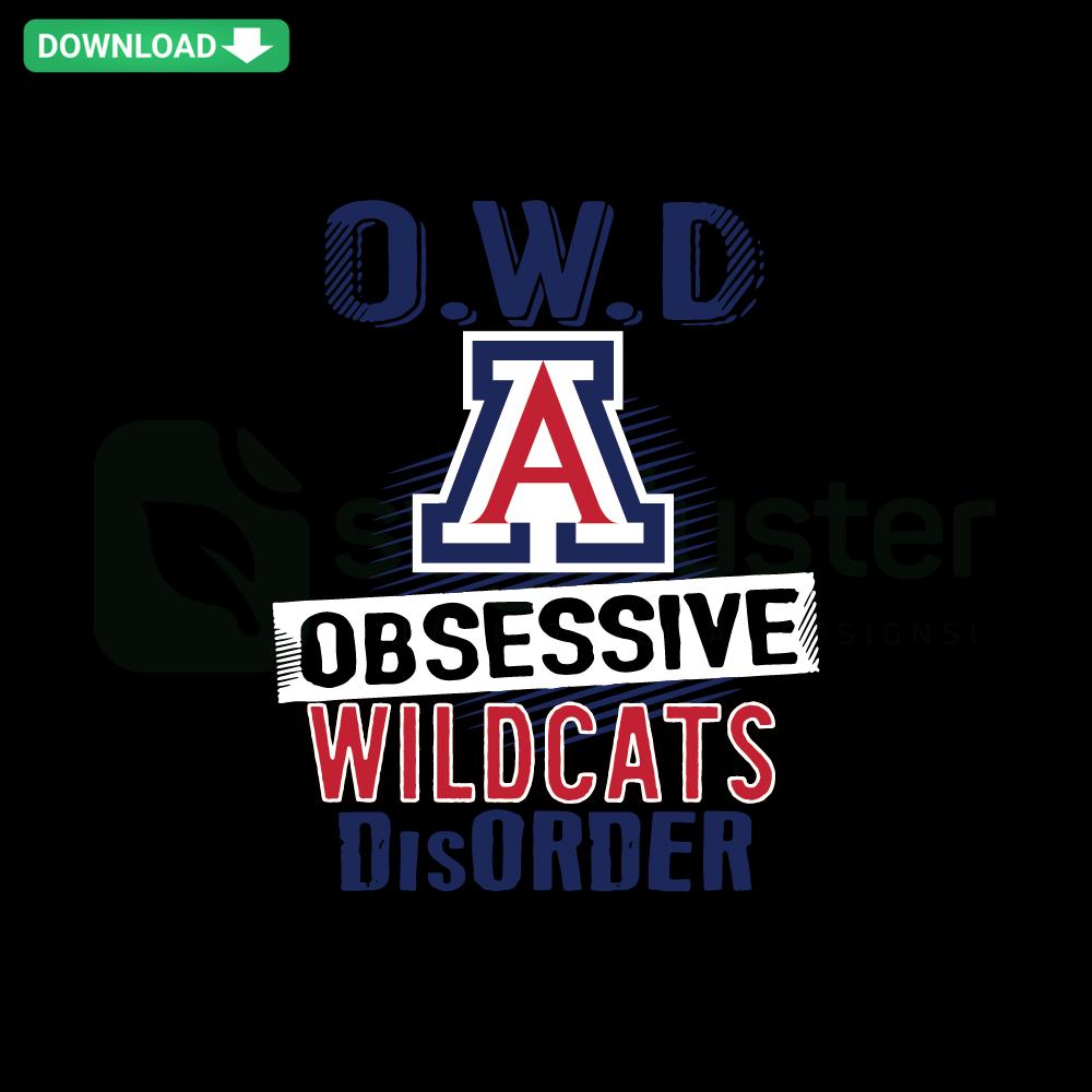 OWD Arizona Wildcats Obsessive Disorder SVG file featuring bold Wildcats logo; perfect for Wildcats fans; SVGCluster digital asset.